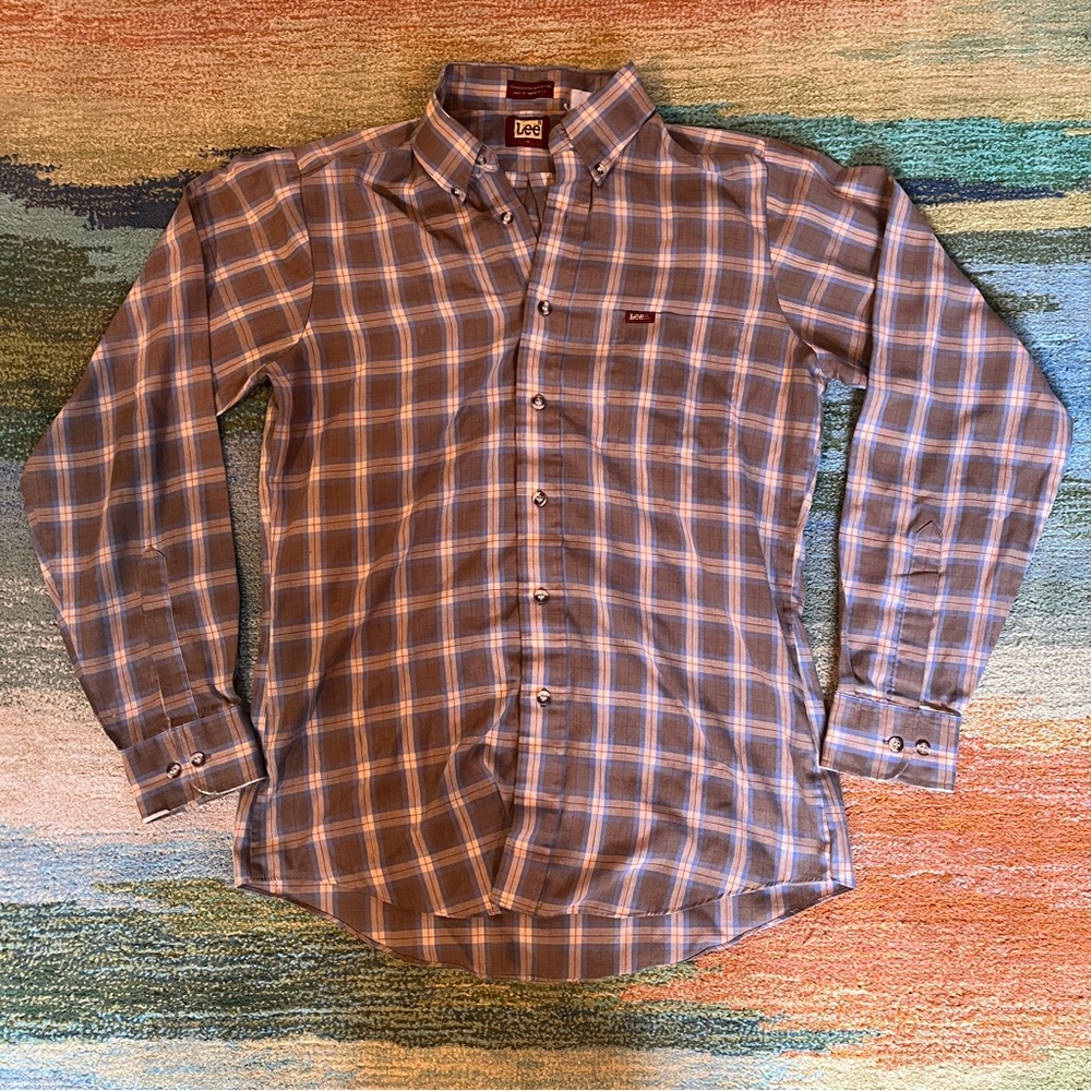 Vintage Lee Plaid Button-Up Shirt